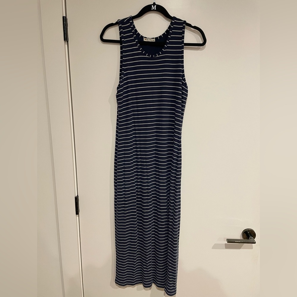 Marine Layer Lexi Ribbed Daytime Midi Dress - Striped - XL